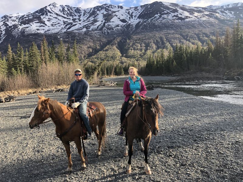 Riding Horses With CarolLee's Uncle in Alaska
