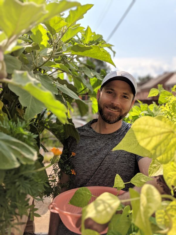 Dennis Tending Our Garden