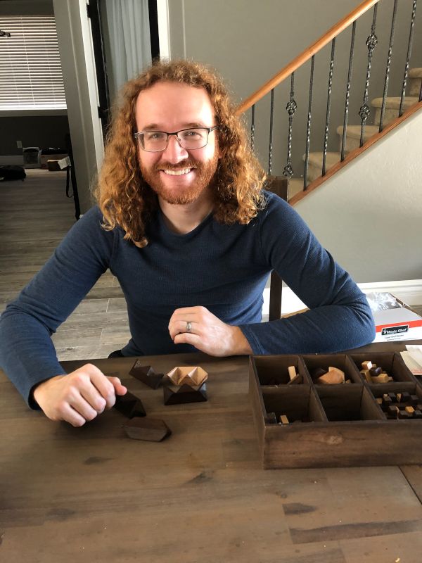 David Enjoying a a Puzzle