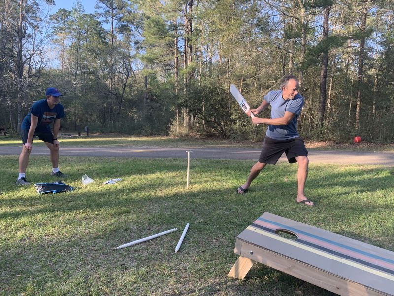 Sean Playing Cricket