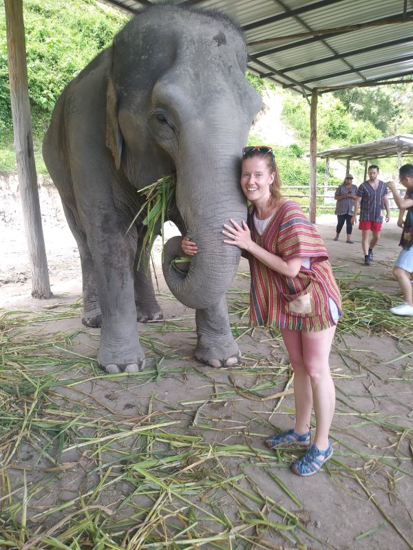 Haverley at an Elephant Sanctuary in Thailand