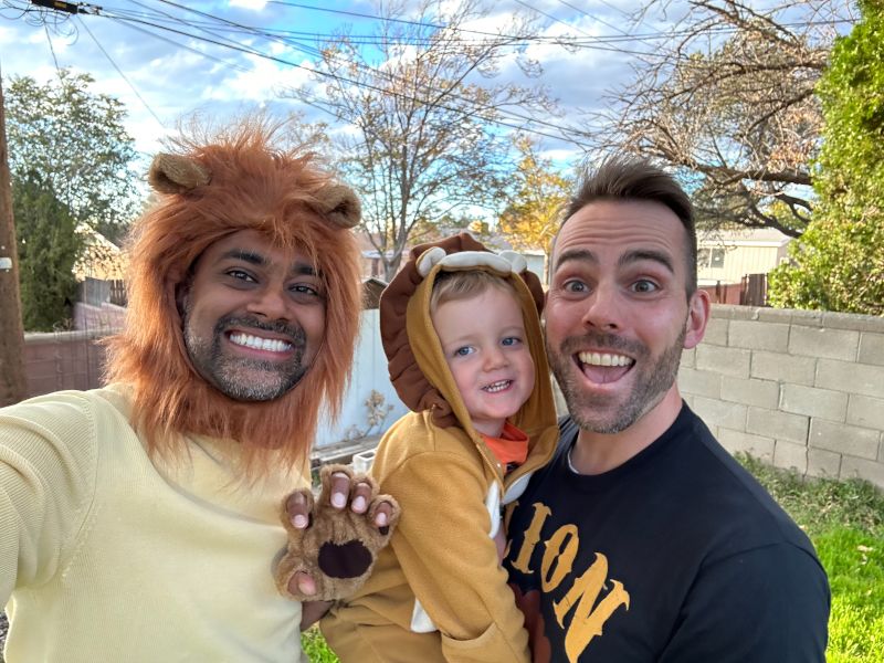 Leo & Amit as Lions & PJ as a Lion Tamer for Halloween