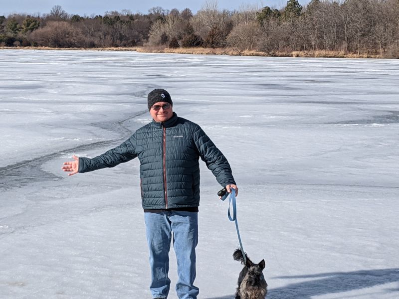 Eddie and Leela on a Frozen Lake