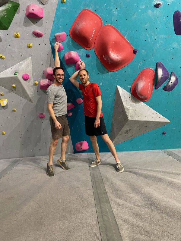 At the Rock Climbing Gym