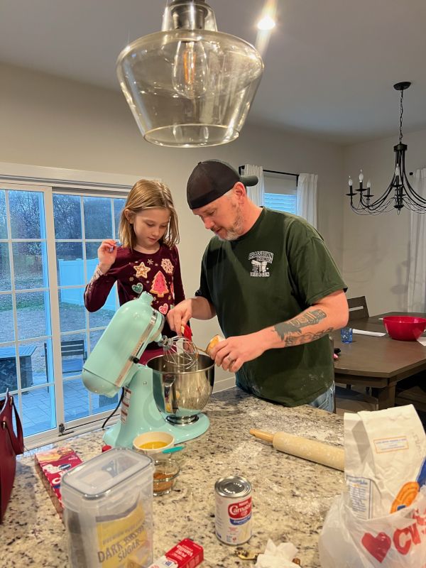Parker and Dad Baking Pies