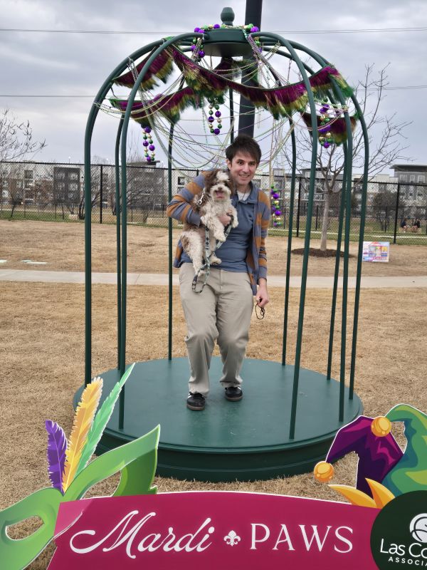 Celebrating Mardis 'Paws' with our Dog Koopa 