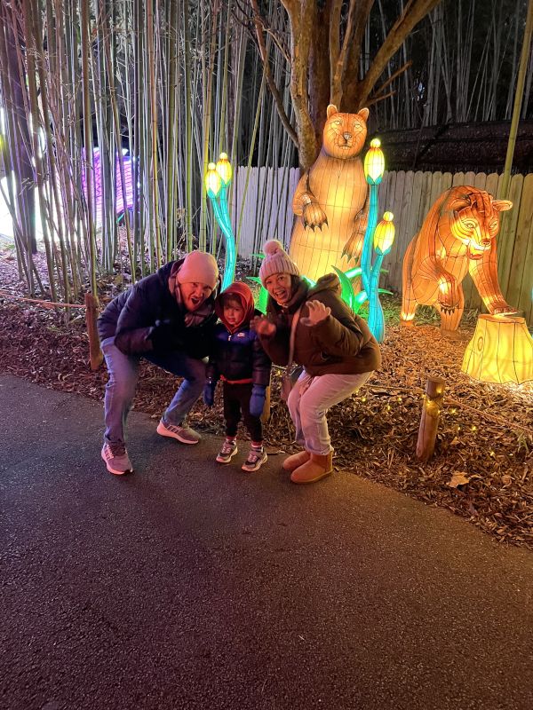 Posing with the Lanterns at Illumi-Nights at the Atlanta Zoo