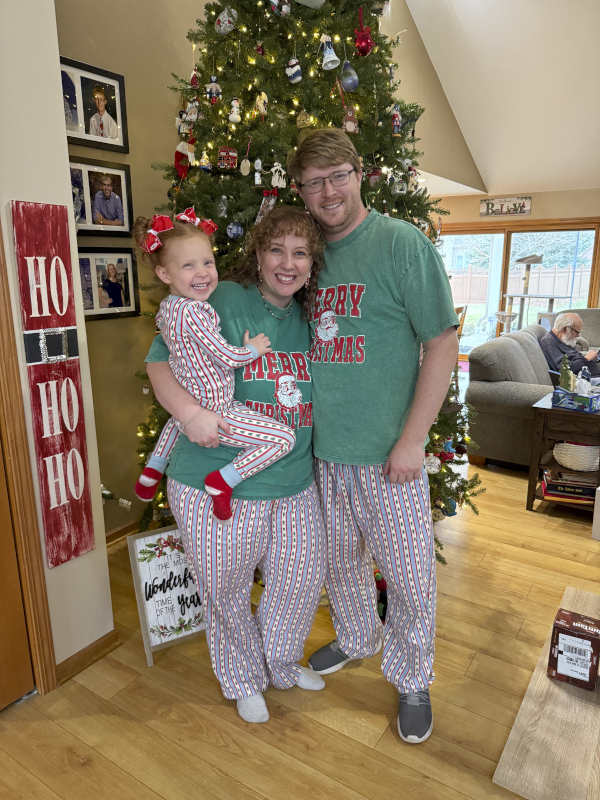 Christmas Morning in Our Matching Family Pajamas
