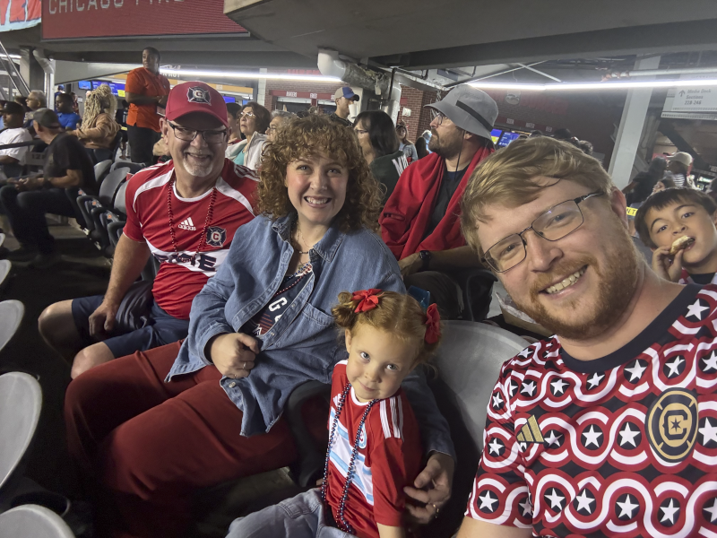 Family Time with Papa at a Soccer Match