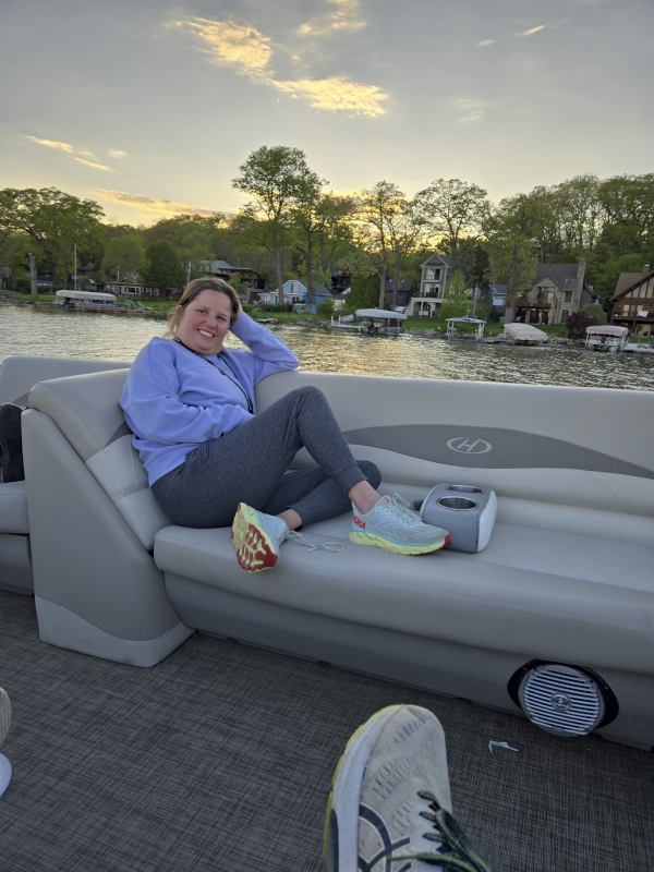 Jackie Enjoying the Boat Ride