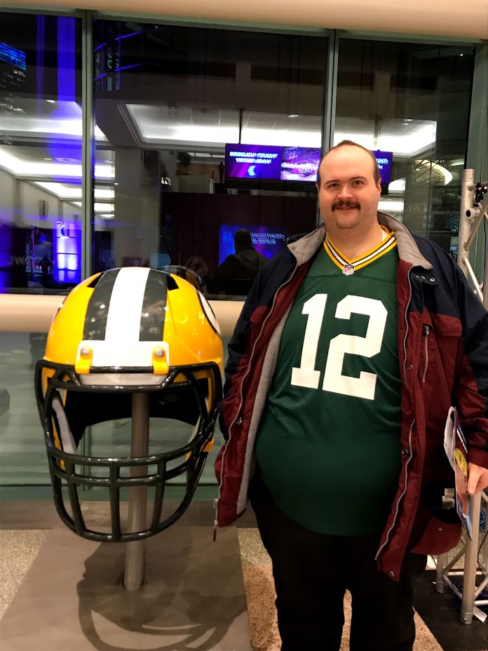 Mel with his Favorite Team's Helmet at the NFL Experience